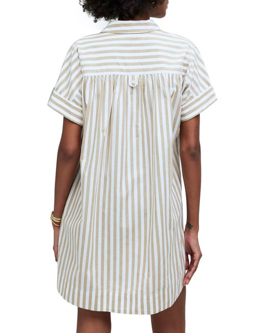 Madewell White Collared Button Front Mini Shirtdress