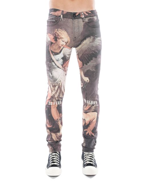 Cult Of Individuality Multicolor Punk Graphic Super Skinny Jeans for men