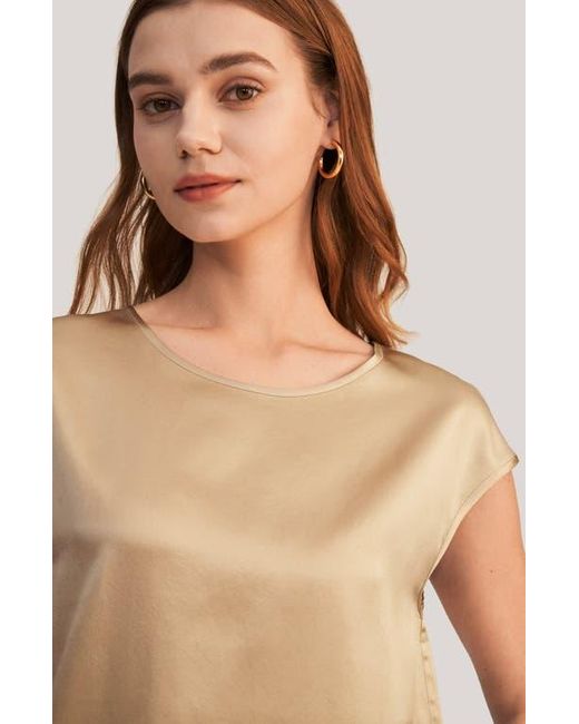 LILYSILK Natural Basic Cap Sleeves Silk Tee