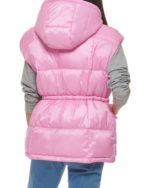 Levi's Cinch Waist Hooded Vest in Pink Lyst