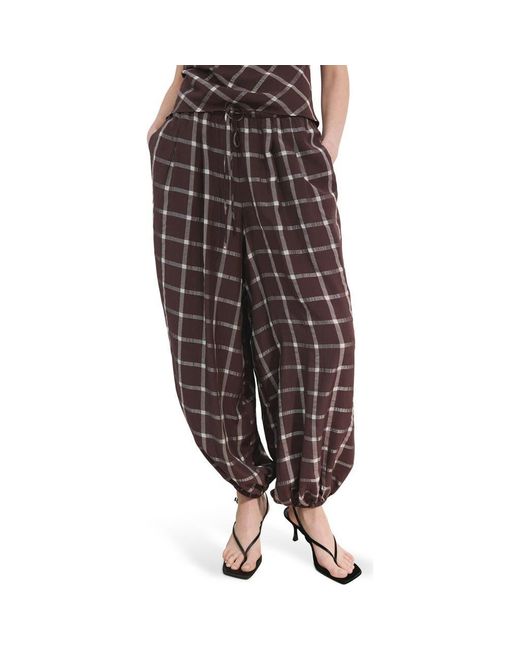 Mango Brown Drawstring Balloon Pants