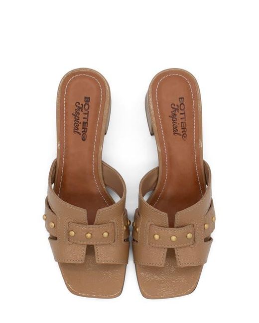 BOTTER Brown Studded Leather Slide Sandal