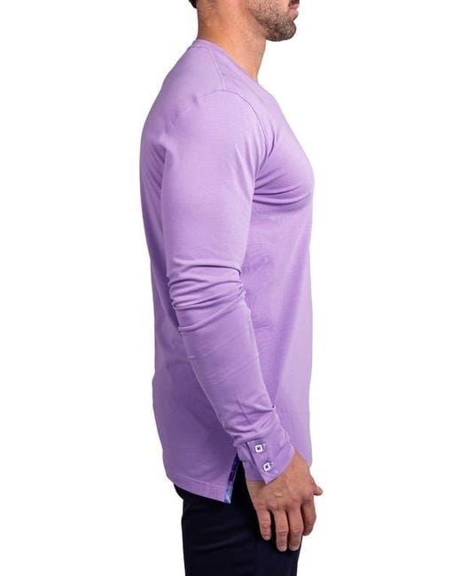 Maceoo Purple Edison Ascension V-Neck Long Sleeve T-Shirt for men
