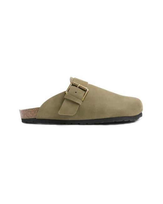 Celtic & Co. Green Sheep Lined Strap Detail Clog