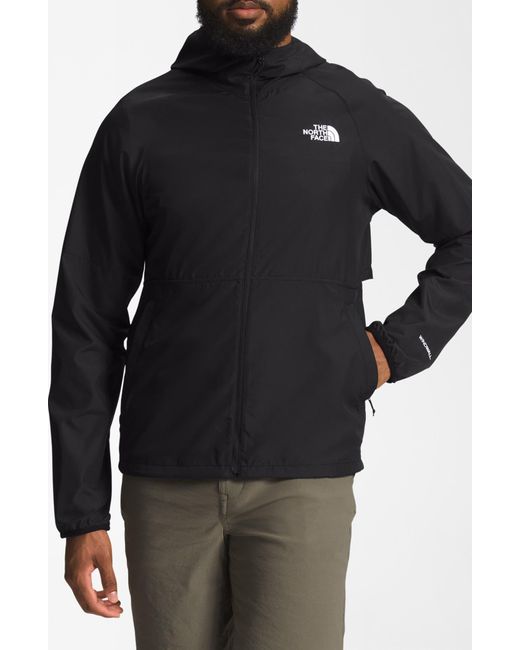 The North Face Black Flyweight Wind Resistant Zip Hoodie for men