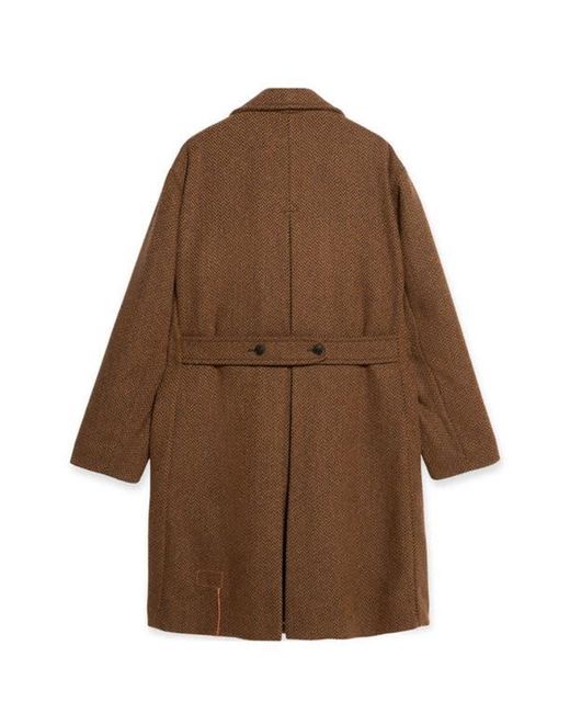 Fortela Brown Serwilliam1 Tweed Double-Breasted Coat for men