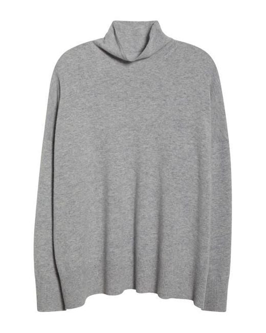 Nordstrom Gray Oversize Cashmere Turtleneck Sweater