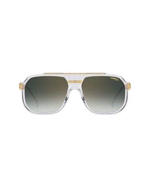 Carrera Gray 60Mm Rectangular Flat Top Sunglasses for men