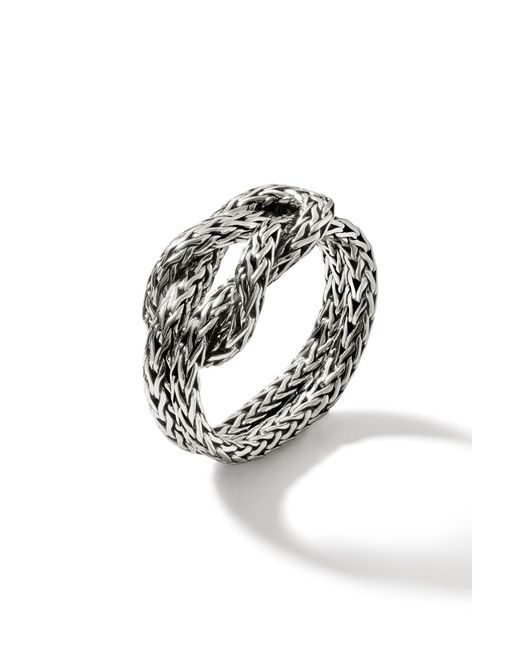 John Hardy Metallic Love Knot Chain Ring