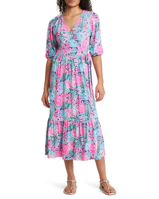 Lilly Pulitzer Brantley Knit Midi Wrap Dress in Purple Lyst
