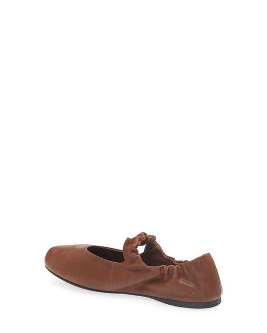 Miu Miu Brown Ruched Ballerina Flat