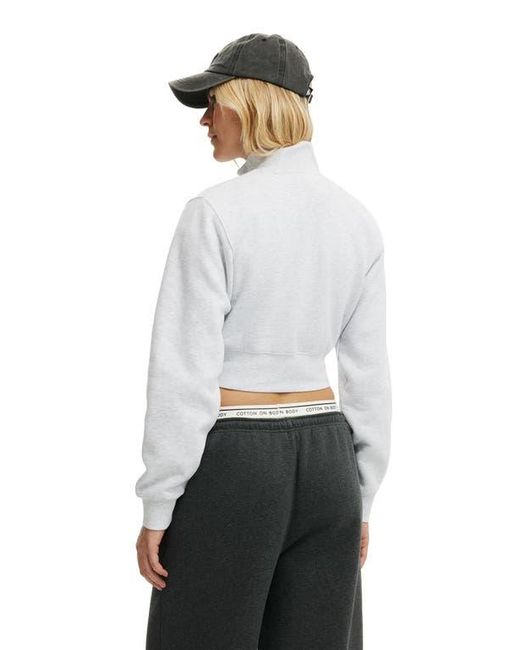 Cotton On White Active Plush Fitted Zip Through