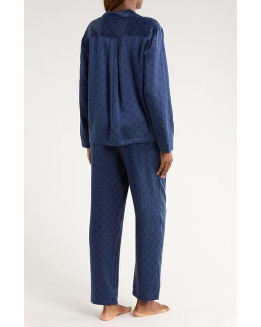 Lunya Blue Print Washable Silk Pajamas