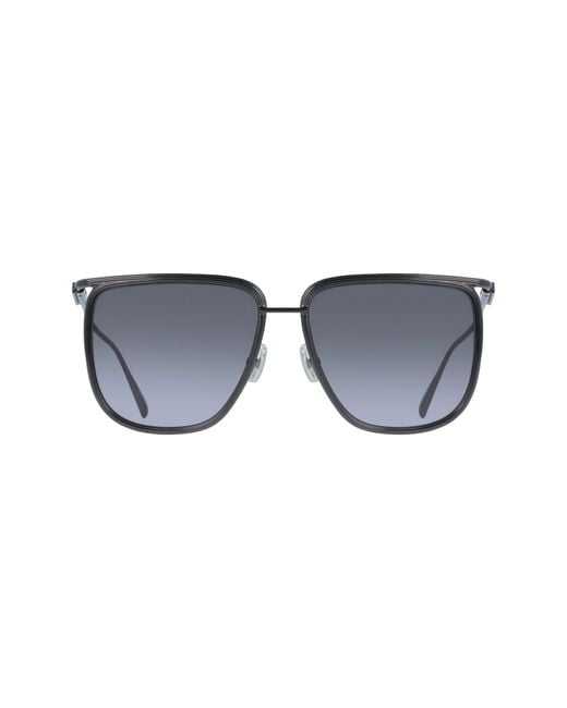 Ferragamo Blue 58Mm Gradient Modified Rectangular Sunglasses
