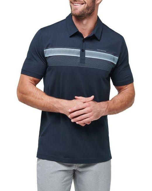 Travis Mathew Blue State Of The Art 2.0 Chest Stripe Polo for men
