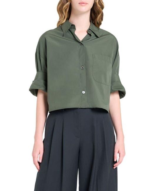 Twp Green Avery Wool Blend Wide Leg Pants