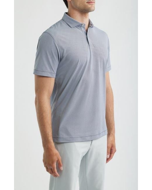 Johnnie-o Blue Solid Mesh Performance Jersey Polo for men