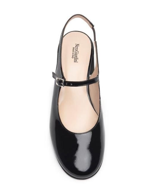 Nero Giardini White Slingback Block Heel Pump