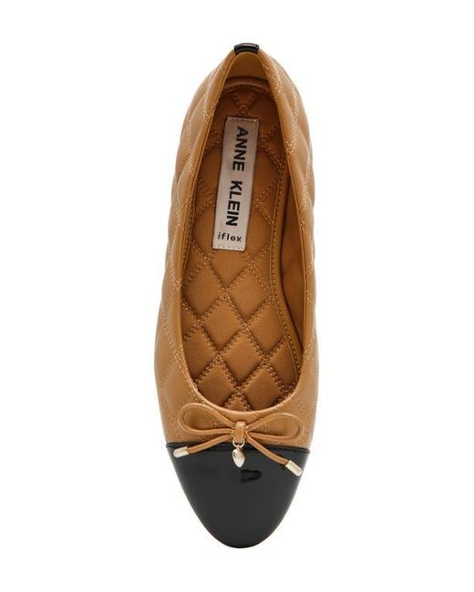 Anne Klein Black Luci Cap Toe Ballet Flat