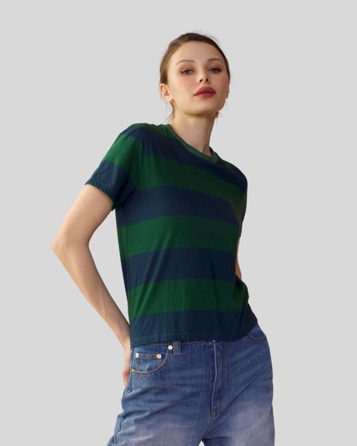 Cynthia Rowley Green Stripe T-shirt