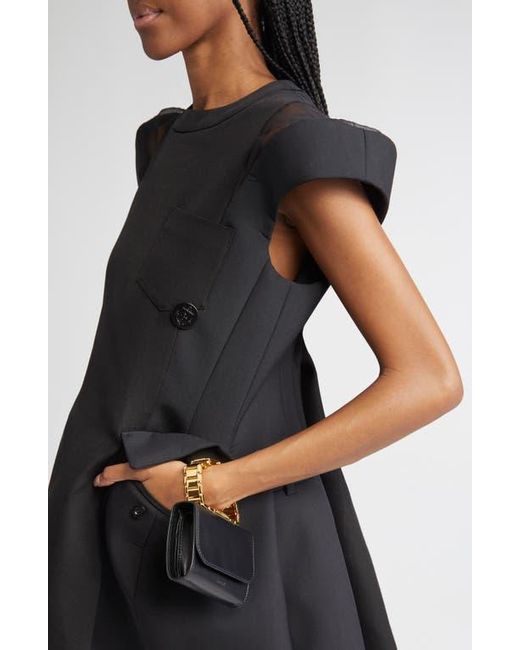 Sacai Bracelet Watch Handle Trifold Bag in Black | Lyst