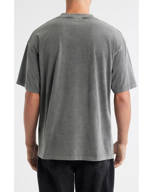 Represent Gray Oversize Embroidered Script Logo T-Shirt for men