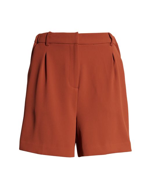 Open Edit High Waist Pleat Front Shorts in Red | Lyst