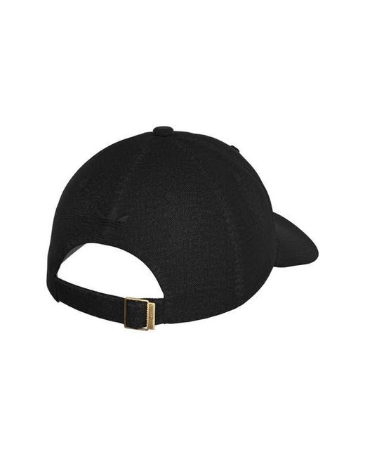 Adidas Black Trefoil Embroidered Denim Baseball Cap for men