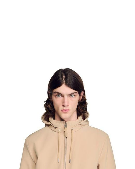 Sandro Natural Hooded Zip-Up Jacket for men