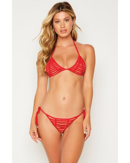 Beach Bunny Swimwear Red Hard Summer Tie Side Bikini Bottom