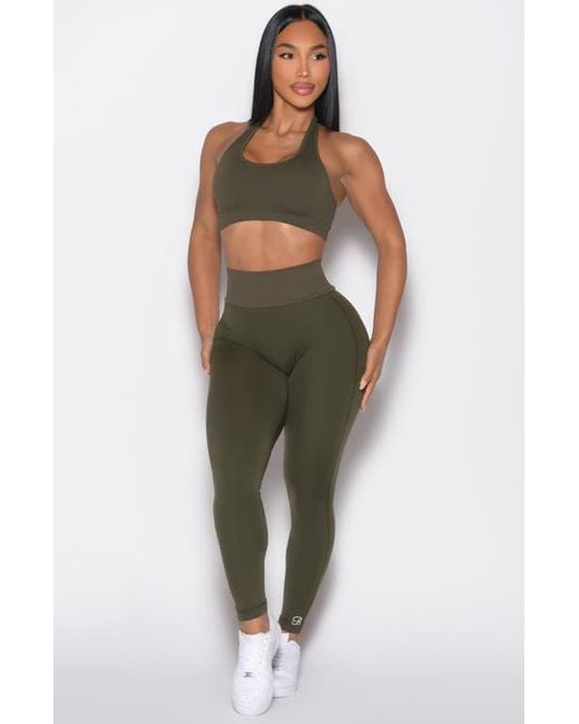 Bombshell Sportswear Green Rib Backless Bra