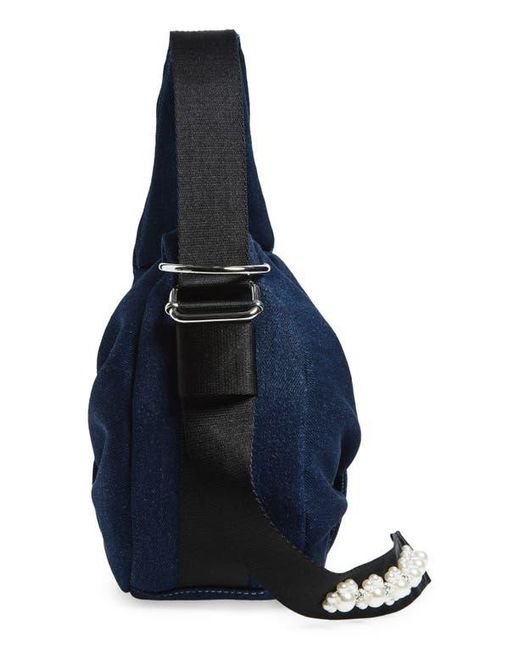 Simone Rocha Mini Bow Sateen Sling Bag in Blue | Lyst