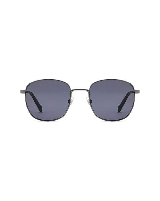 Fossil Blue 53Mm Square Sunglasses for men