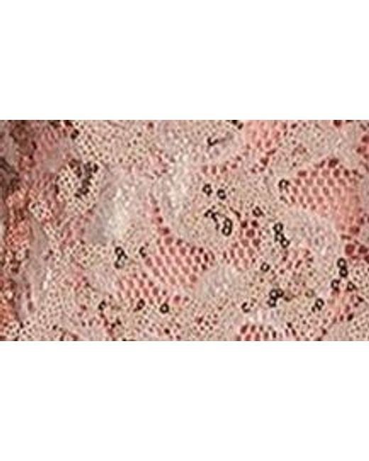 SHO by Tadashi Shoji Pink Sequin Ruffle Long Sleeve Cocktail Dress