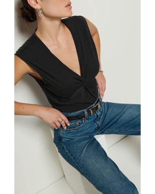Nation Ltd Black Shelly Twist Front Sleeveless Top