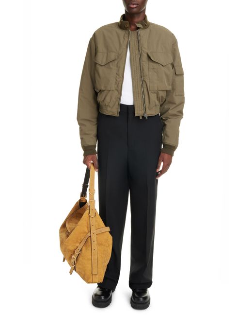 Givenchy Green Military Crop Bomber Jacket for men
