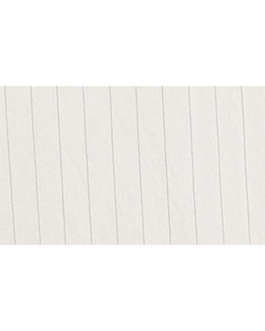 Mango White Stripe Sheer Long-Sleeve Button-Up Shirt