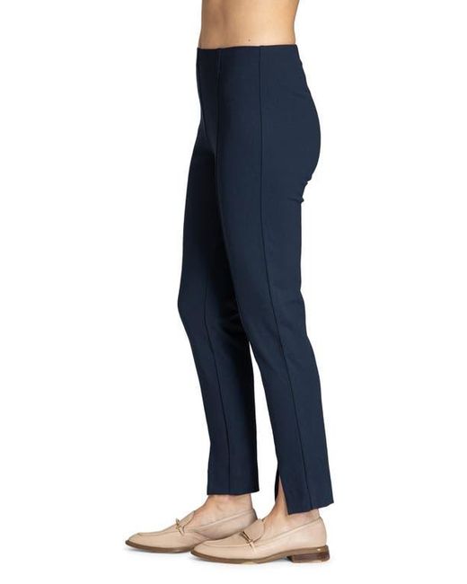 Apny Blue Split Hem Pull-On Crop Slim Pants