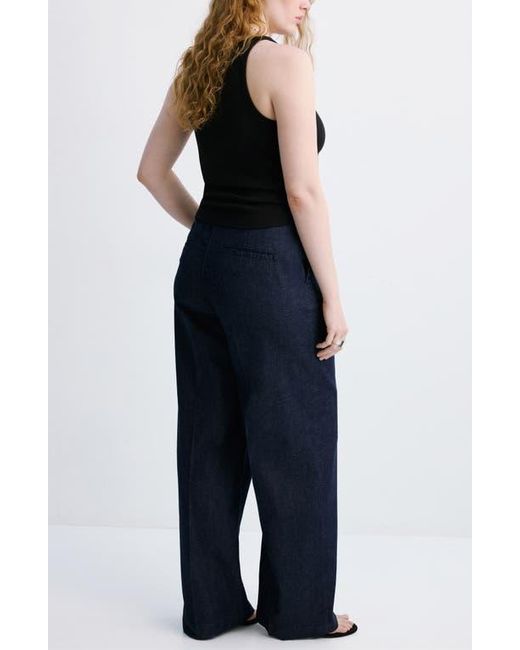 Mango Blue Flat Front Jeans