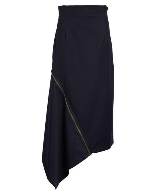 Monse Blue Double Zipper Midi Skirt