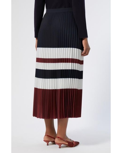 Marina Rinaldi Black Master Colorblock Pleated Crêpe De Chine Skirt