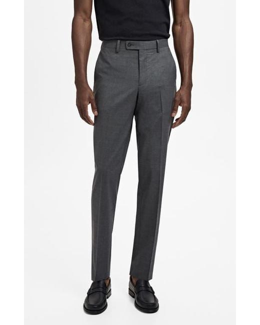 Mango Black Turin Virgin Slim Fit Wool Pants for men