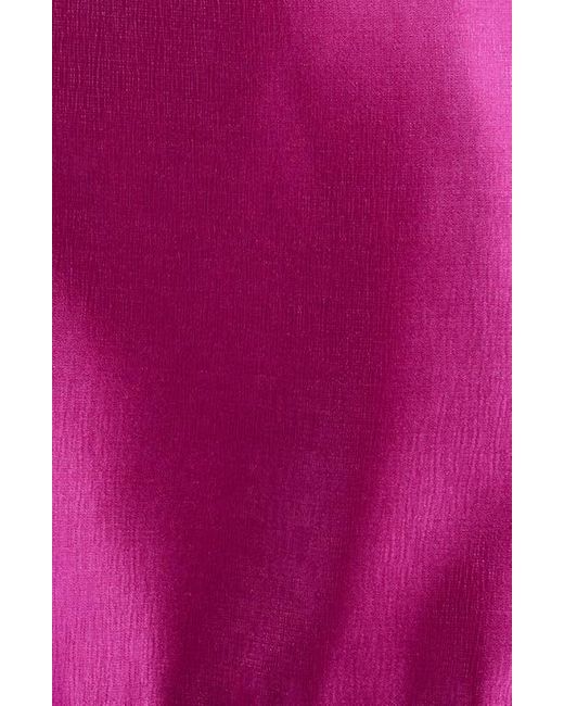 Lulus Pink Ruffle Detail Textured Satin Dress