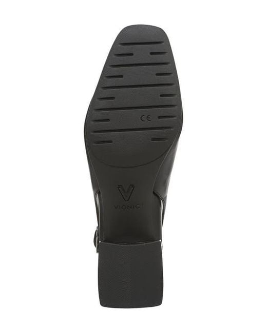 Vionic Black Reyes Block Heel Slingback Pump