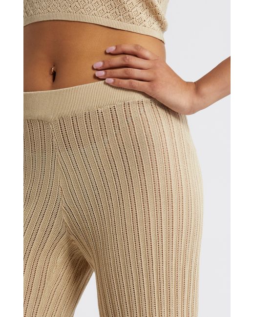 Something New Natural Rayee Open Stitch Sweater Pants