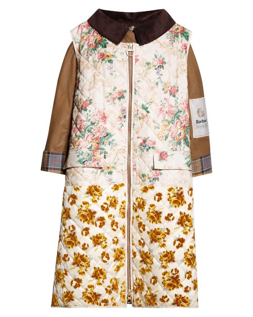 Erdem Brown X Barbour Waxed Cotton Hooded Coat With Removable Vest