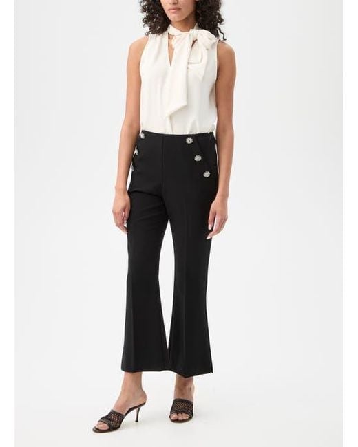 Trina Turk White Alora 2 Sleeveless Tie Neck Top