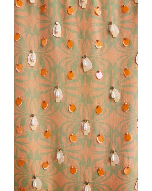 Dries Van Noten Natural Embellished Silk Slipdress
