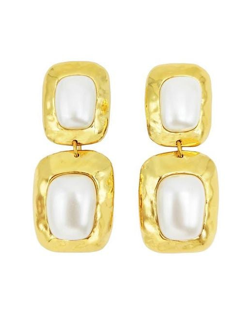 petit moments Women's Metallic Martina Drop Earrings
