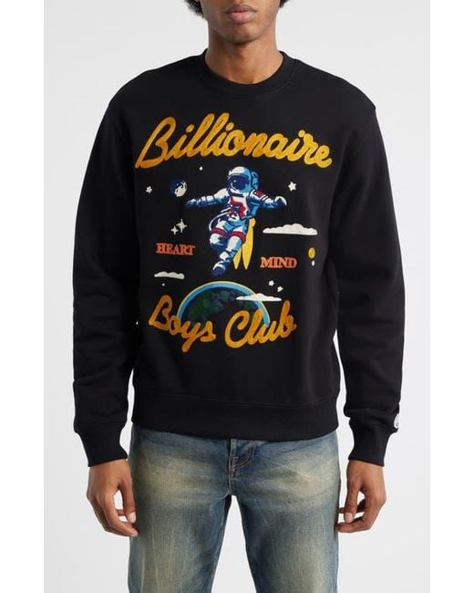 BBCICECREAM Black Bb Jet Set Embroidered Graphic Sweatshirt for men